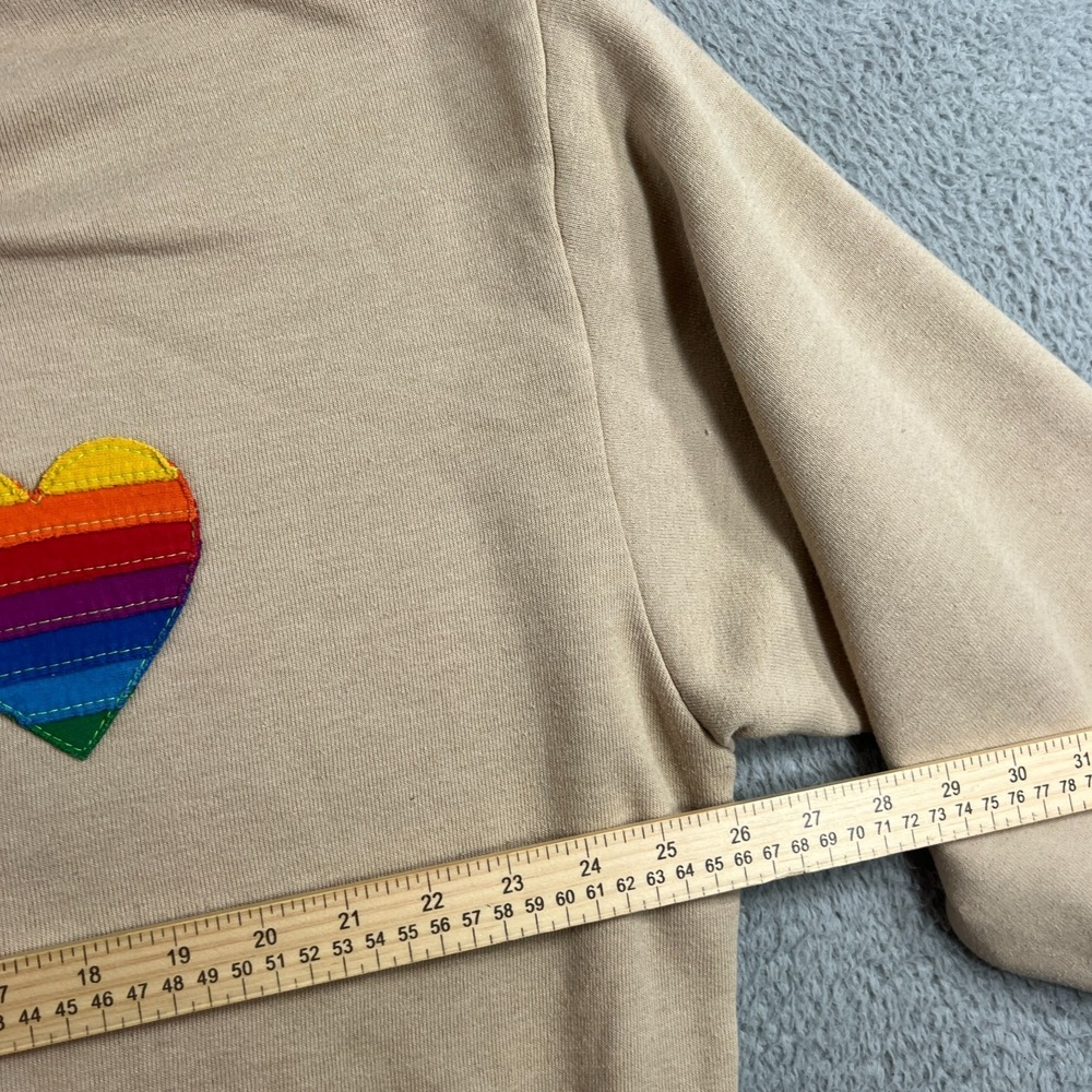 Aviator Nation Rainbow Heart Stitch Crewneck Sweatshirt Size Medium - Picture 12 of 14